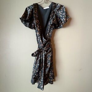 From Palmer Floral Wrap Dress Green